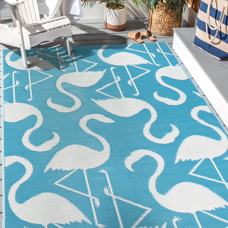 Multy Home 6 Ft X 9 Ft Flamingos Teal, Polyweave Outdoor Rug Wayfair Canada